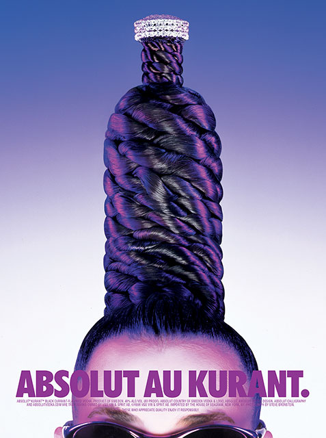 Print ad campaign for Absolut Kurant flavored vodka released to major consumer publications nationwide.